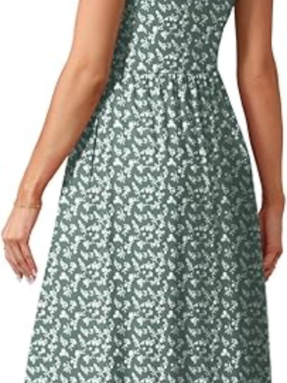 Summer Dresses for Women Flowy Casual Midi Dress Beach Vacation Sundresses with - Picture 5 of 5